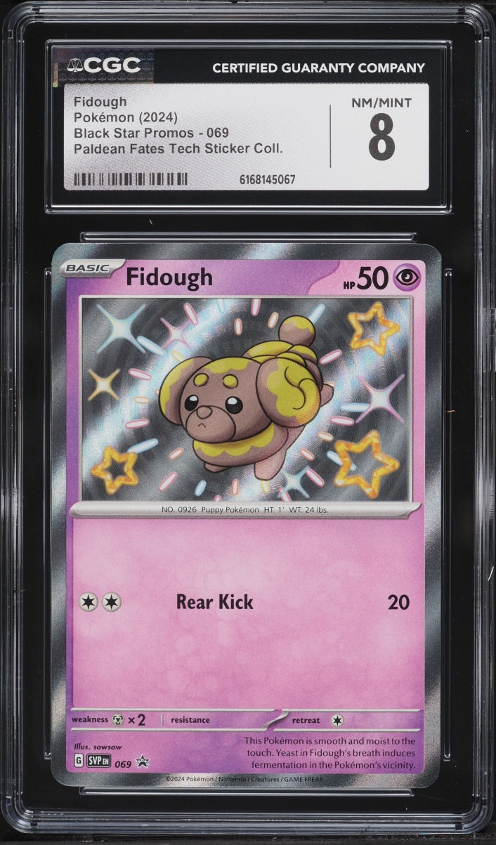 2024 Pokemon Scarlet & Violet Promo Paldean Fates Tech Sticker Shiny Fidough #69 CGC 8 NM-MT