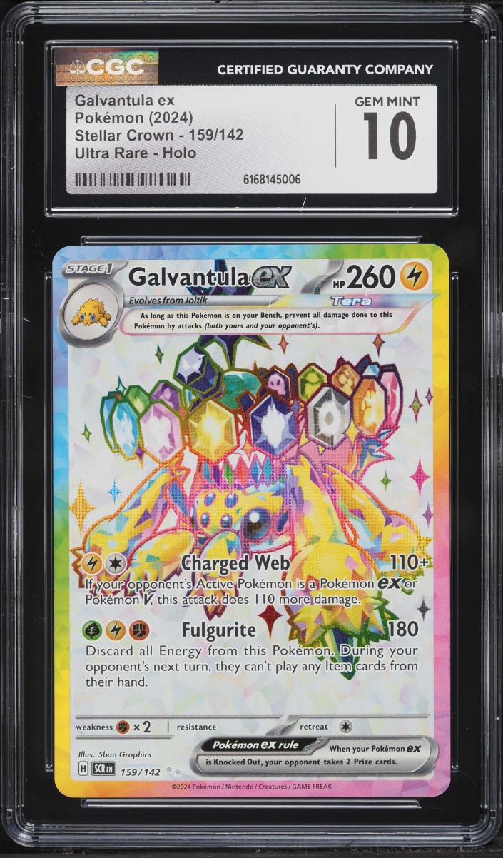 2024 Pokemon Scarlet & Violet Stellar Crown Full Art Galvantula Ex #159 CGC 10 GEM MINT