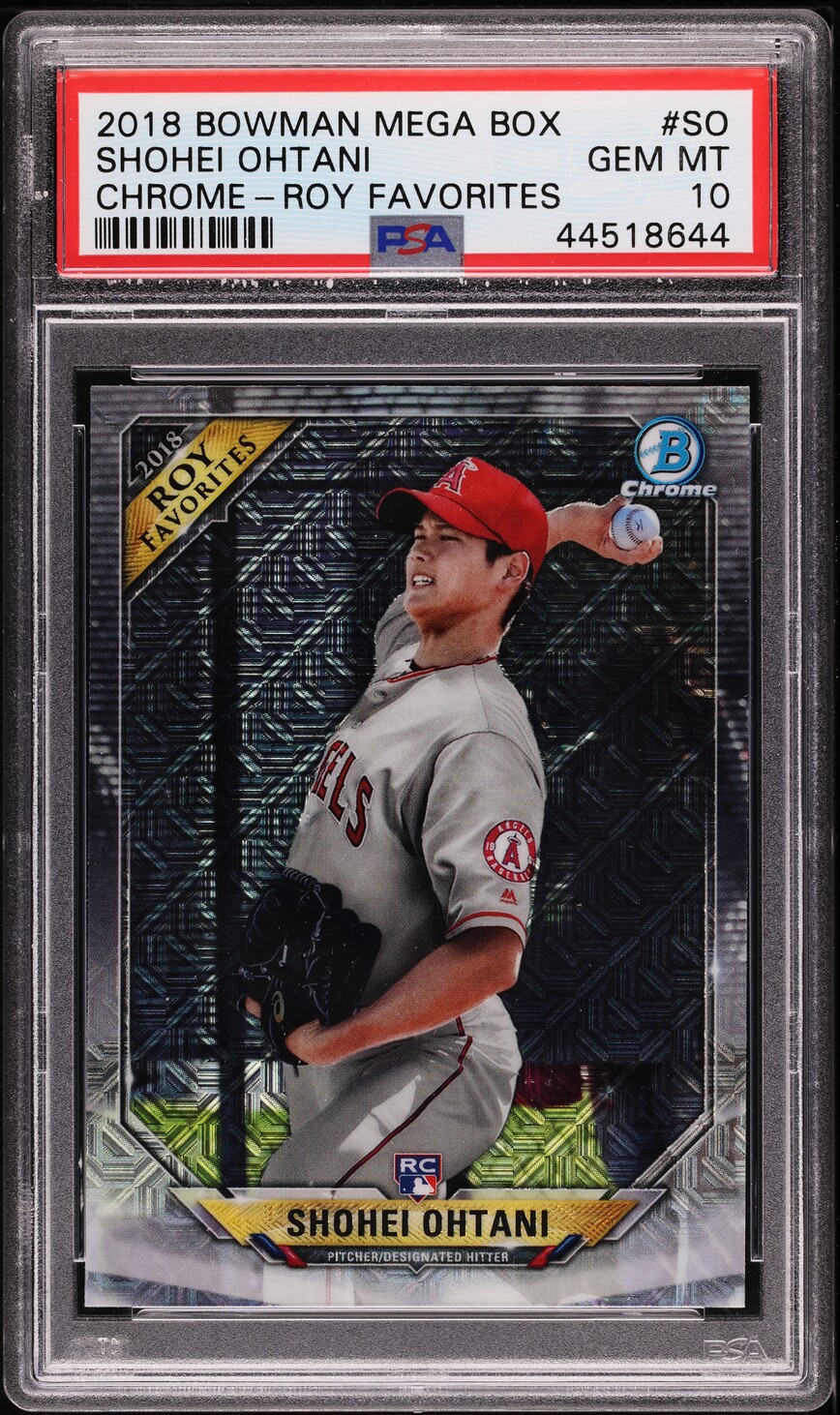 2018 Bowman Mega Box Chrome ROY Favorites Shohei Ohtani ROOKIE #ROYF-SO PSA 10 GEM MINT