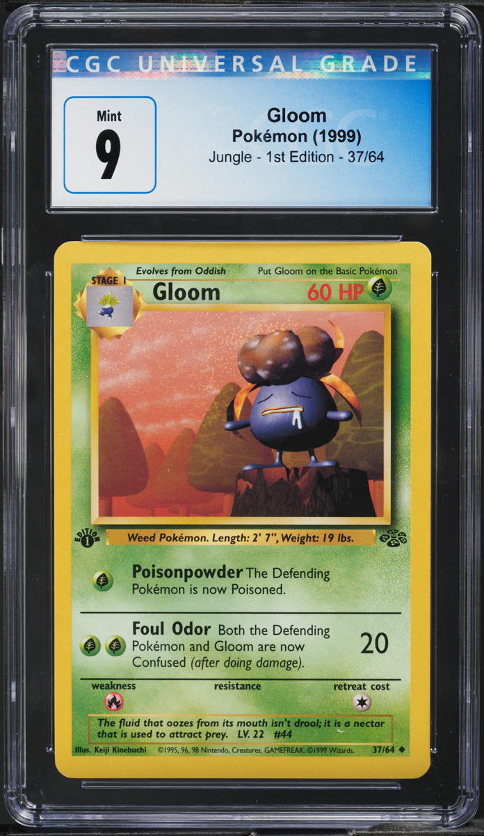 1999 Pokemon Jungle 1st Edition Gloom #37 CGC 9 MINT