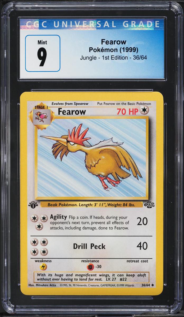 1999 Pokemon Jungle 1st Edition Fearow #36 CGC 9 MINT