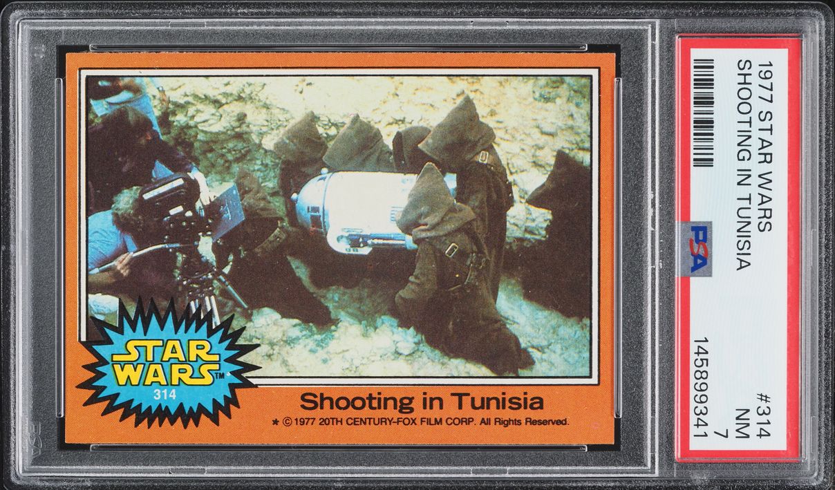 1977 Topps Star Wars Shooting In Tunisia #314 PSA 7 NRMT