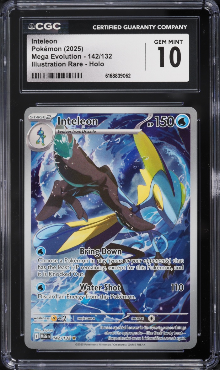 2025 Pokemon Mega Evolution IR Inteleon #142 CGC 10 GEM MINT