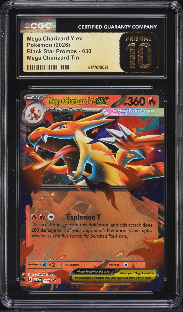 2026 Pokemon Mega Evolution Black Star Promo Tin Mega Charizard Y ex #30 CGC 10 PRISTINE