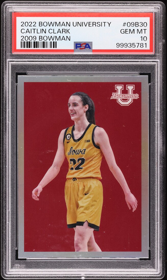2022 Bowman University '09 Bowman Caitlin Clark ROOKIE #09B-30 PSA 10 GEM MINT