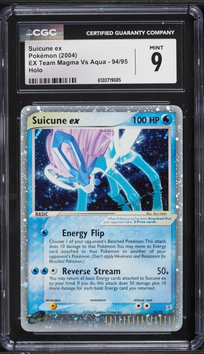 2004 Pokemon EX Team Magma Vs Aqua Holo Suicune ex #94 CGC 9 MINT