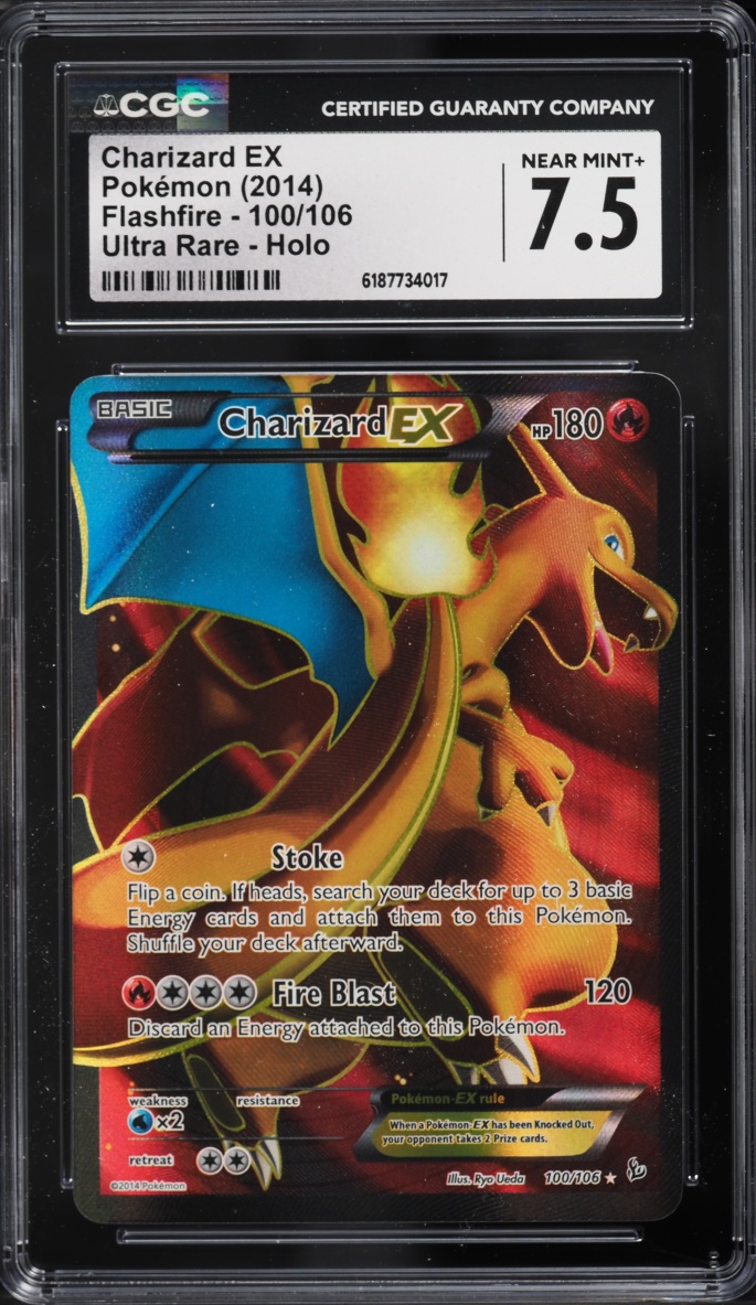 2014 Pokemon XY Flashfire Full Art Charizard EX #100 CGC 7.5 NRMT+