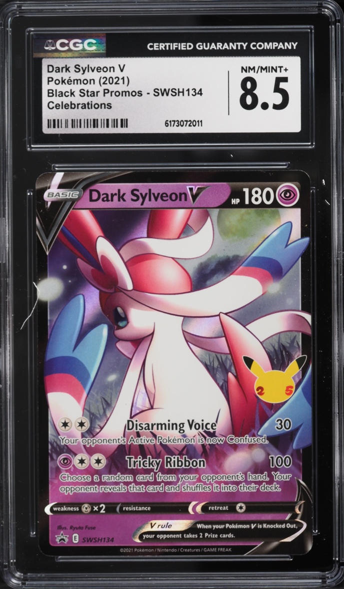 2021 Pokemon Sword & Shield Promo Celebrations Holo Dark Sylveon V #SWSH134 CGC 8.5 NM-MT+