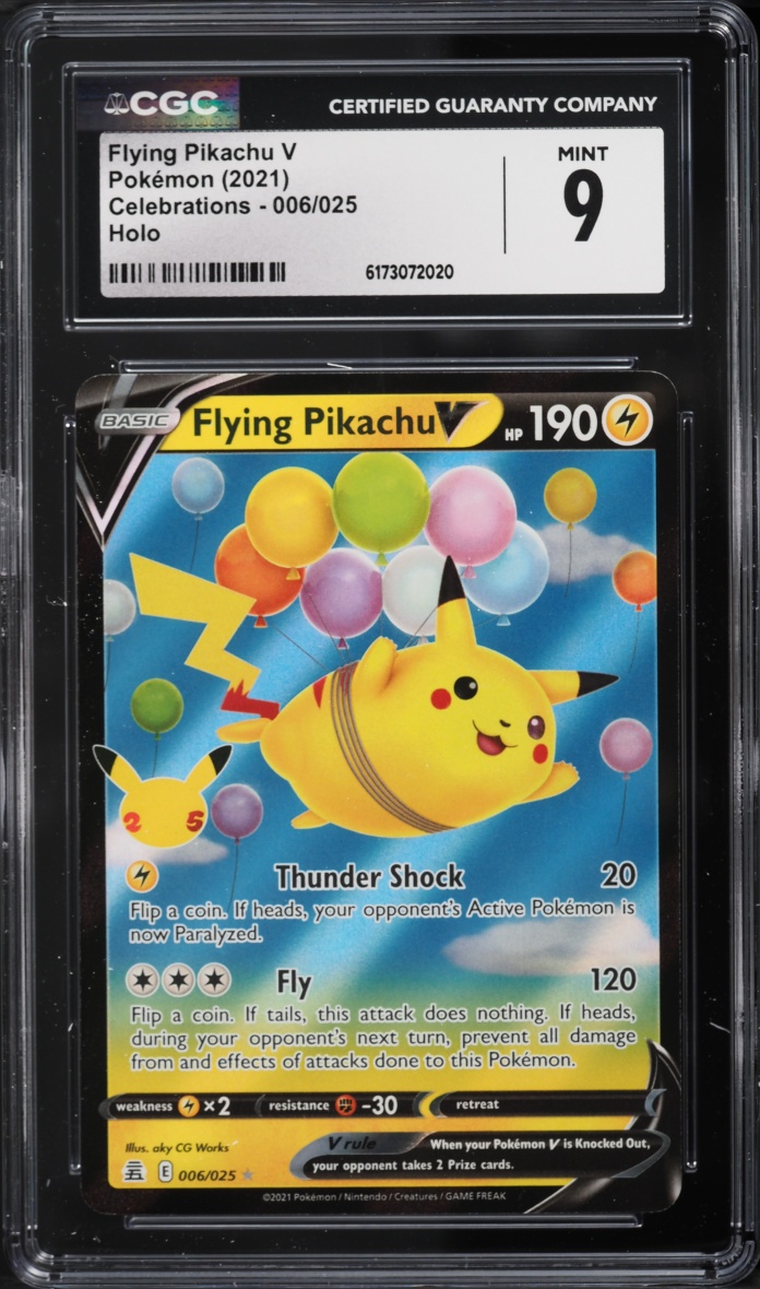 2021 Pokemon Sword & Shield Celebrations Holo Flying Pikachu V #6 CGC 9 MINT