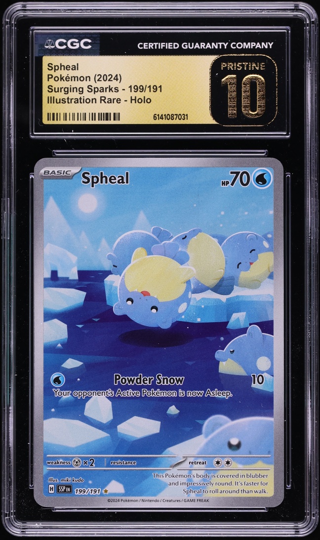 2024 Pokemon Scarlet & Violet Surging Sparks IR Spheal #199 CGC 10 PRISTINE