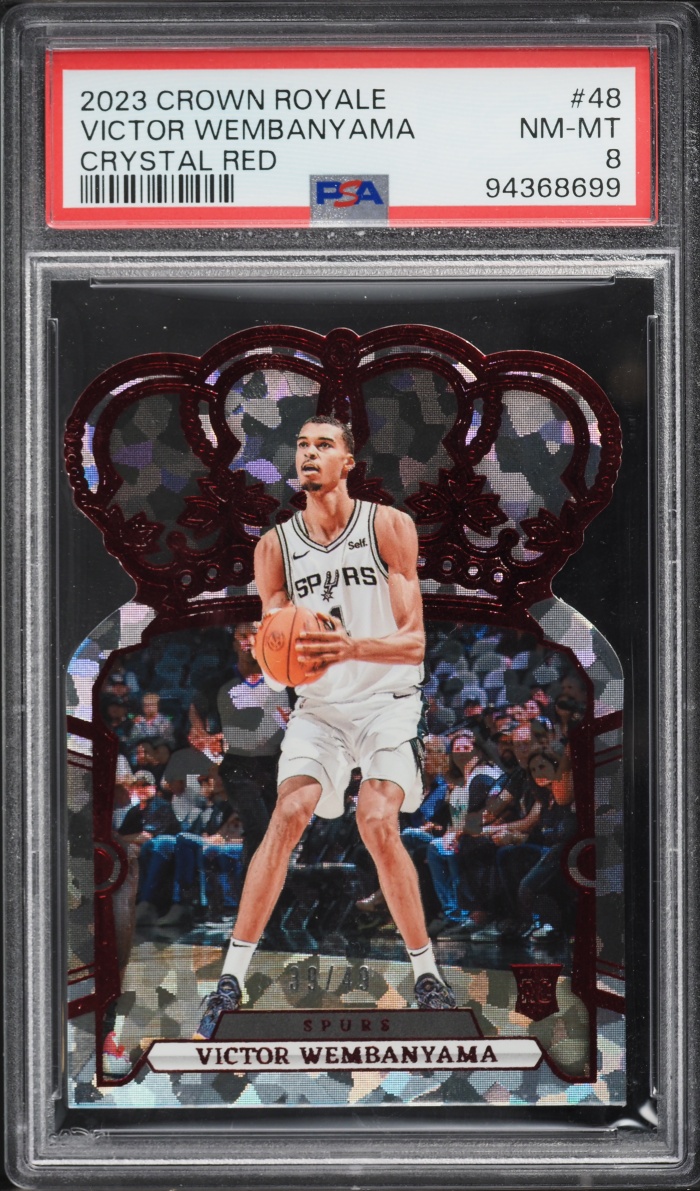 2023 Crown Royale Crystal Red Die-Cut Victor Wembanyama ROOKIE /49 #48 PSA 8 NM-MT