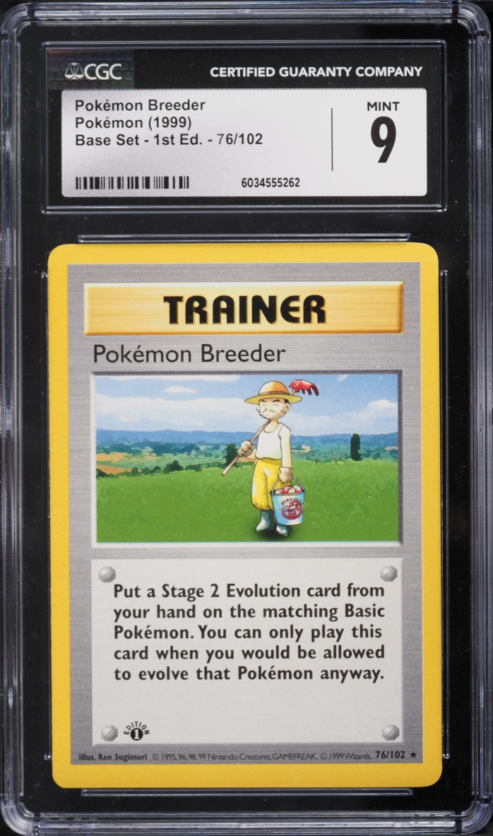 1999 Pokemon Base Set Shadowless 1st Edition Breeder #76 CGC 9 MINT