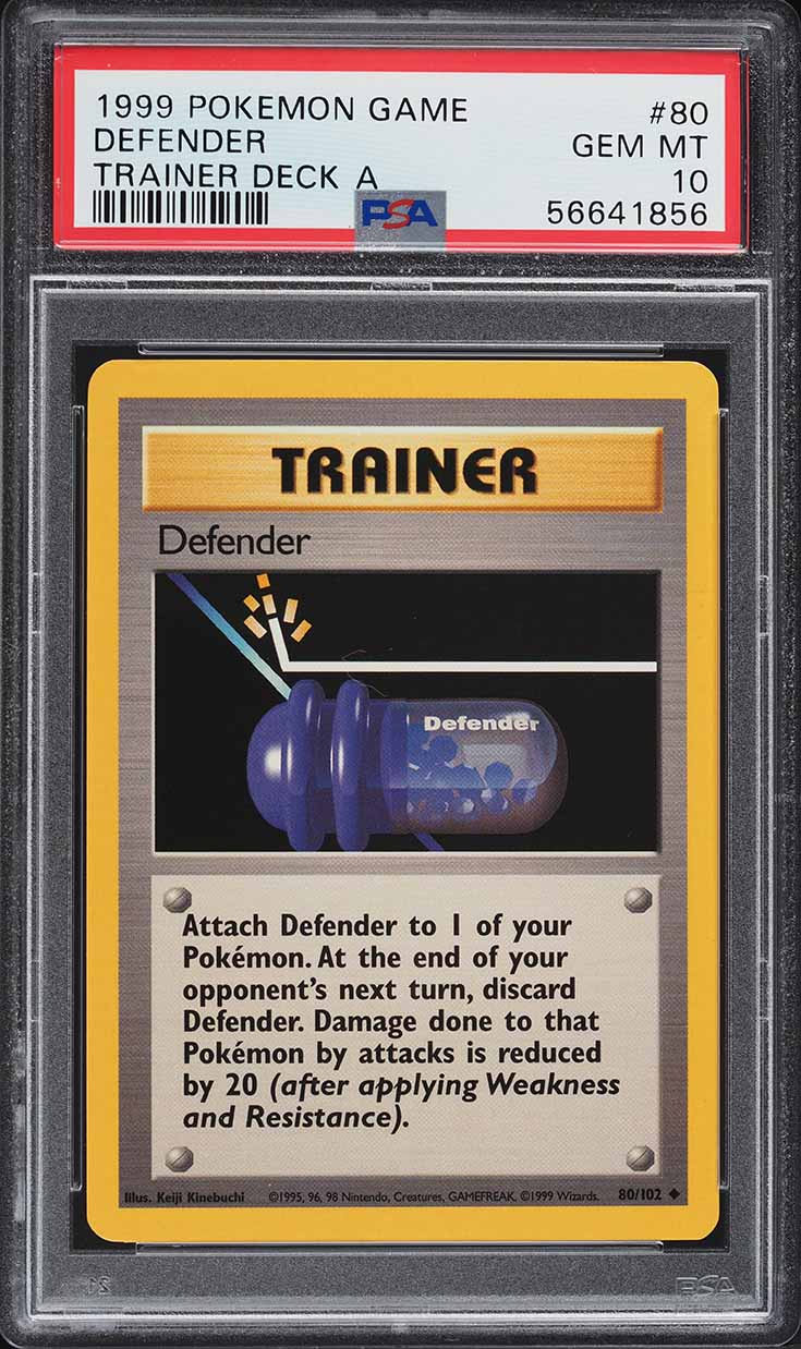 1999 Pokemon Base Set Trainer Deck A Defender #80 PSA 10 GEM MINT