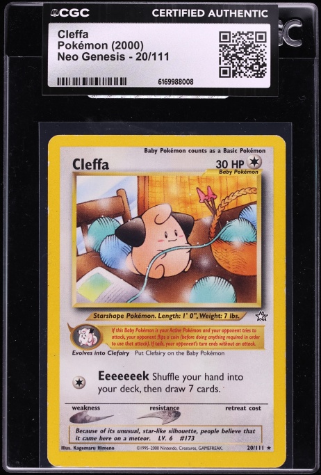 2000 Pokemon Neo Genesis Cleffa #20 CGC AUTH