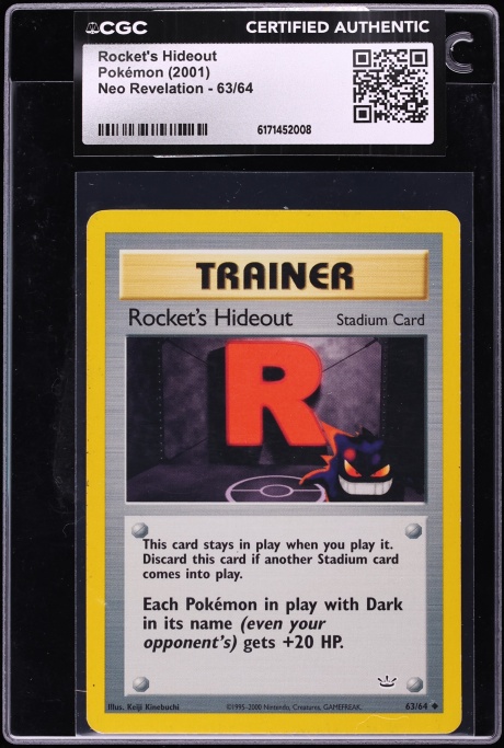 2001 Pokemon Neo Revelation Rocket's Hideout #63 CGC AUTH