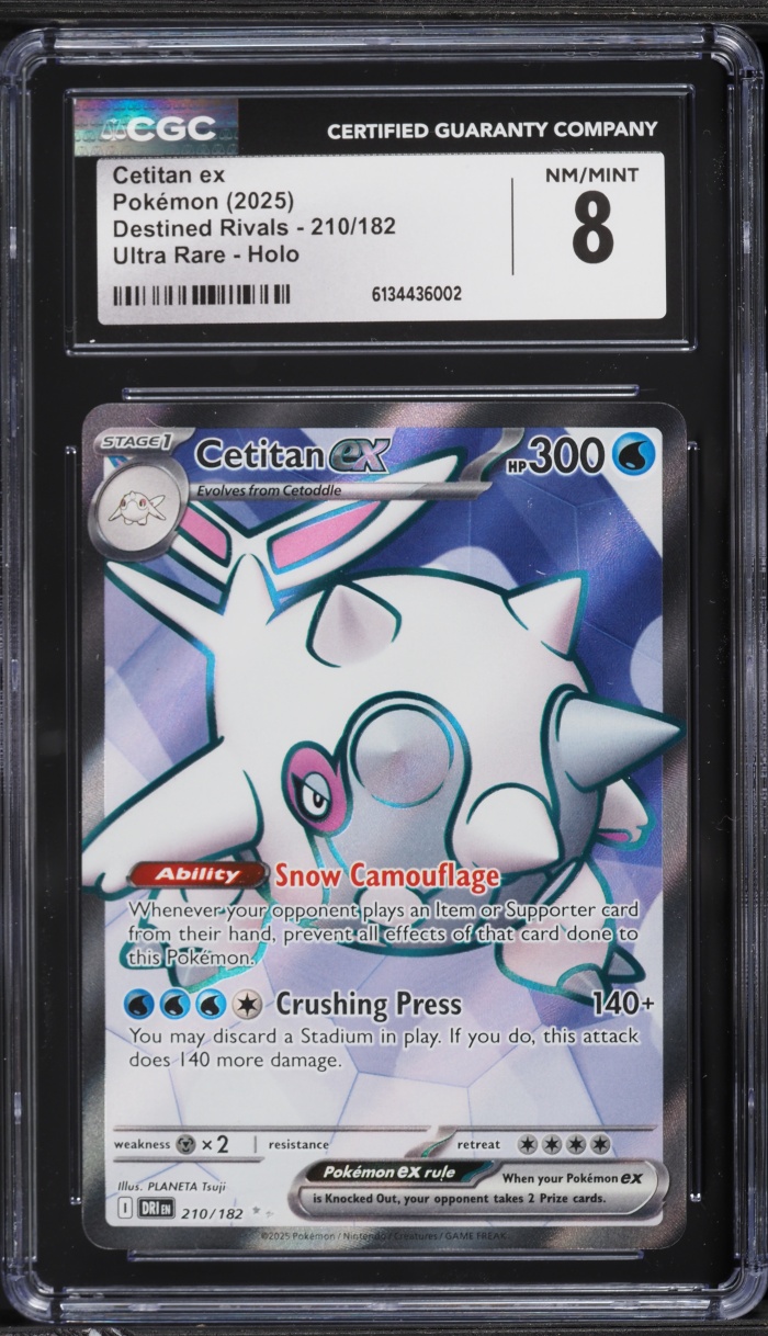 2025 Pokemon Scarlet & Violet Destined Rivals Full Art Cetitan ex #210 CGC 8 NM-MT