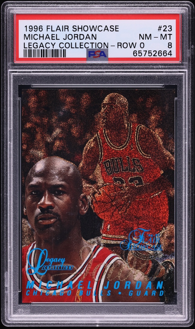 1996 Flair Showcase Legacy Collection Row 0 Michael Jordan /150 #23 PSA 8 NM-MT