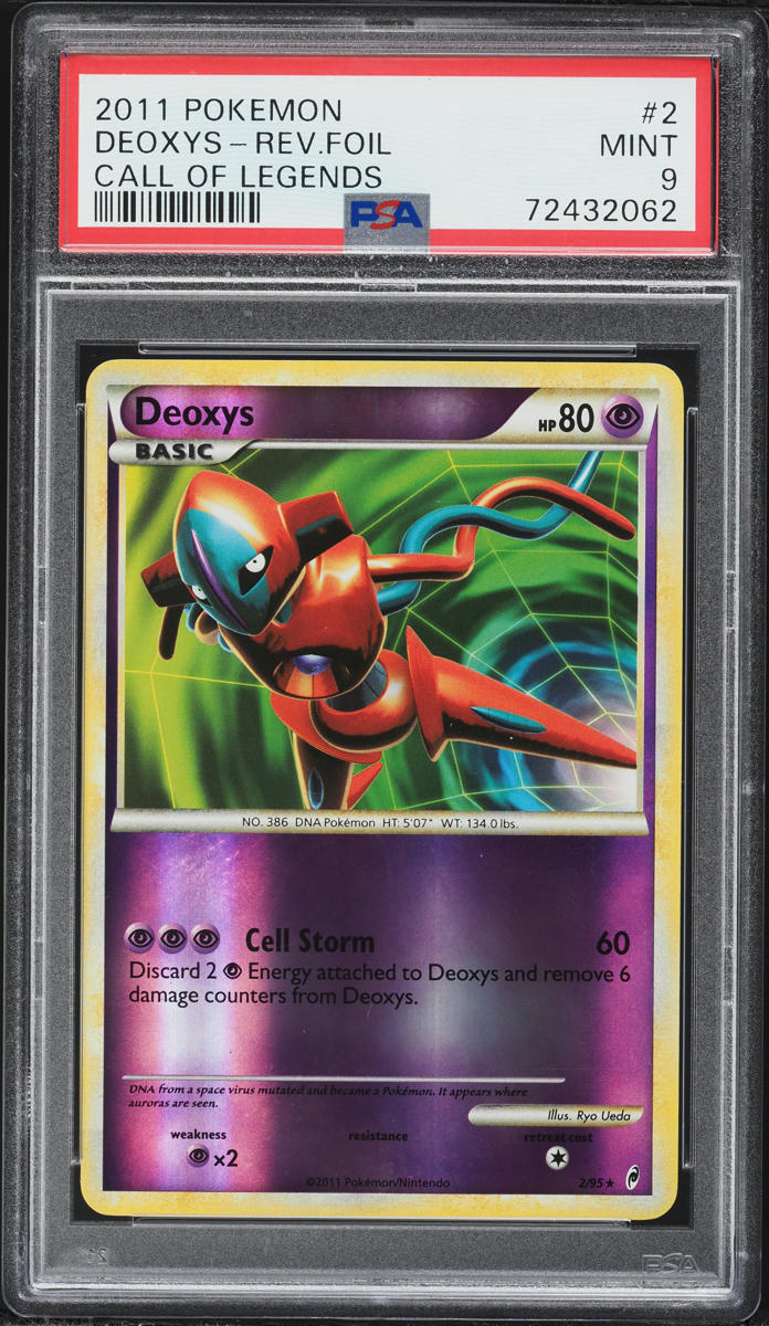 2011 Pokemon Call Of Legends Reverse Holo Deoxys #2 PSA 9 MINT