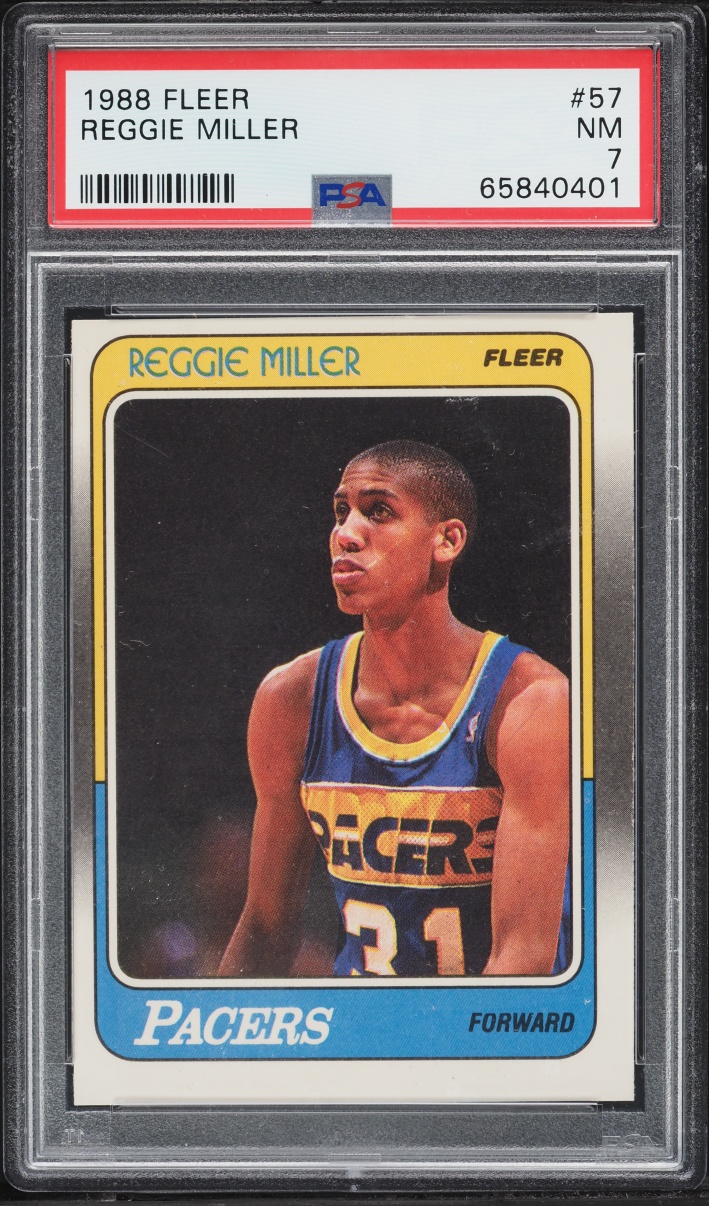 1988 Fleer Basketball Reggie Miller ROOKIE #57 PSA 7 NRMT