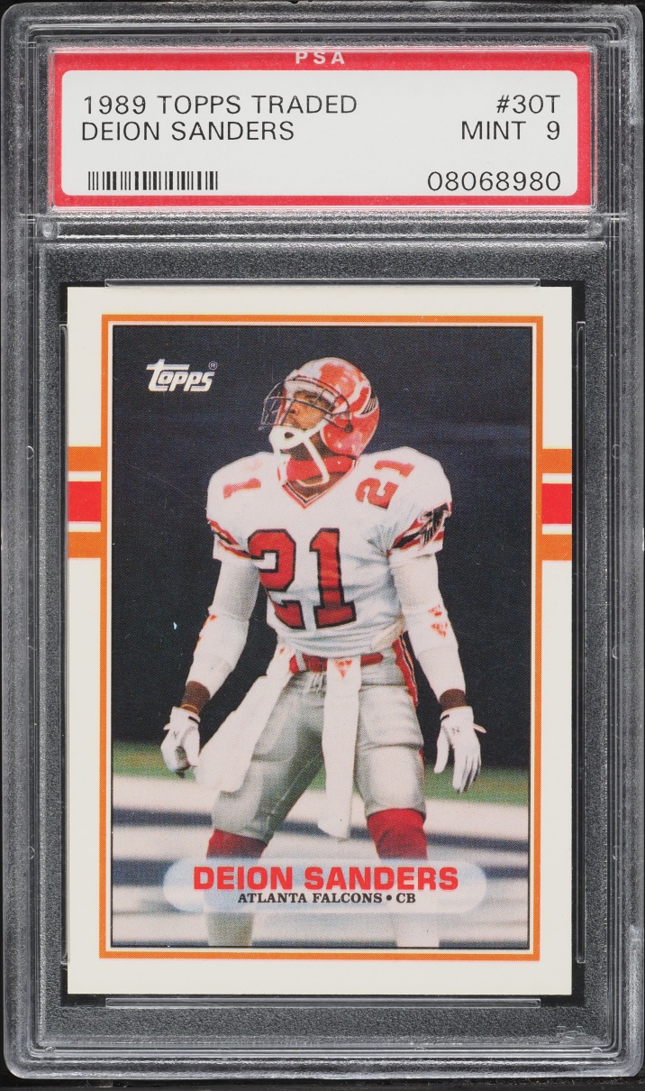 1989 Topps Traded Deion Sanders ROOKIE #30T PSA 9 MINT