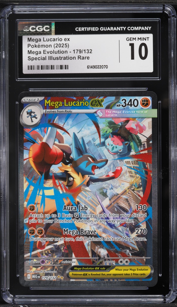 2025 Pokemon Mega Evolution SIR Mega Lucario EX #179 CGC 10 GEM MINT