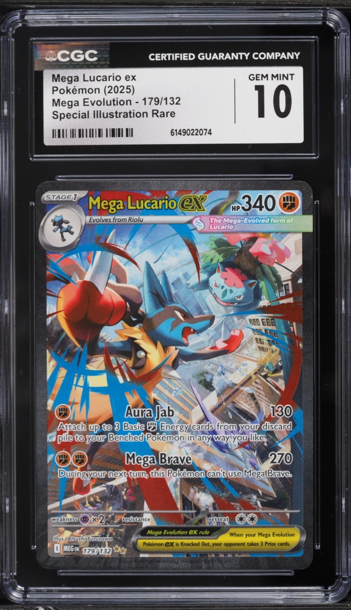 2025 Pokemon Mega Evolution SIR Mega Lucario EX #179 CGC 10 GEM MINT