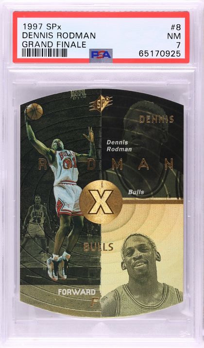 1997 SPX Grand Finale Dennis Rodman /50 #8 PSA 7 NRMT