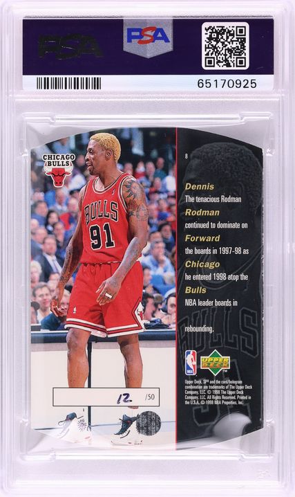 1997 SPX Grand Finale Dennis Rodman /50 #8 PSA 7 NRMT