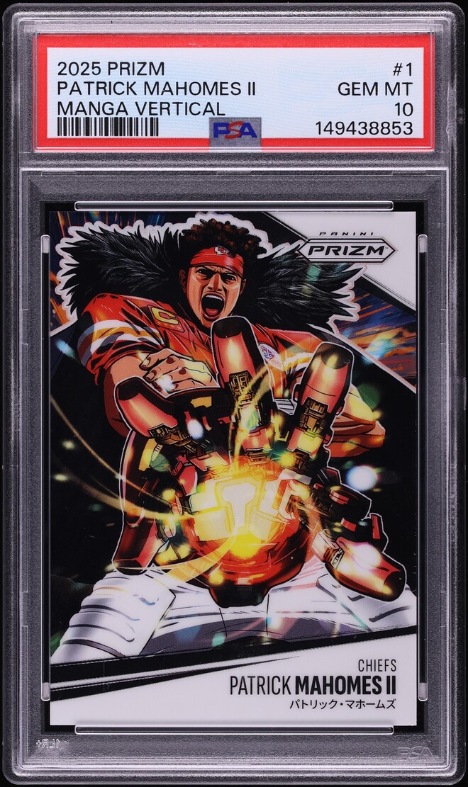 2025 Panini Prizm Manga Vertical Patrick Mahomes II #1 PSA 10 GEM MINT