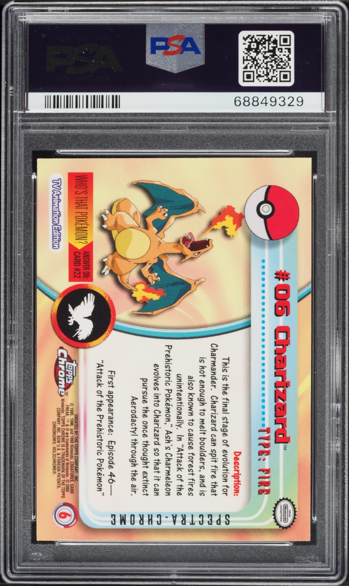 2000 Topps Chrome Pokemon Series 1 Spectra Charizard #6 PSA 9 MINT