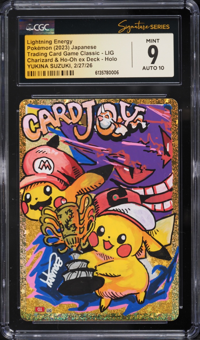 2023 Pokemon Japanese TCG Classic Holo Lightning Energy AUTO CGC Signature Series 9 MINT
