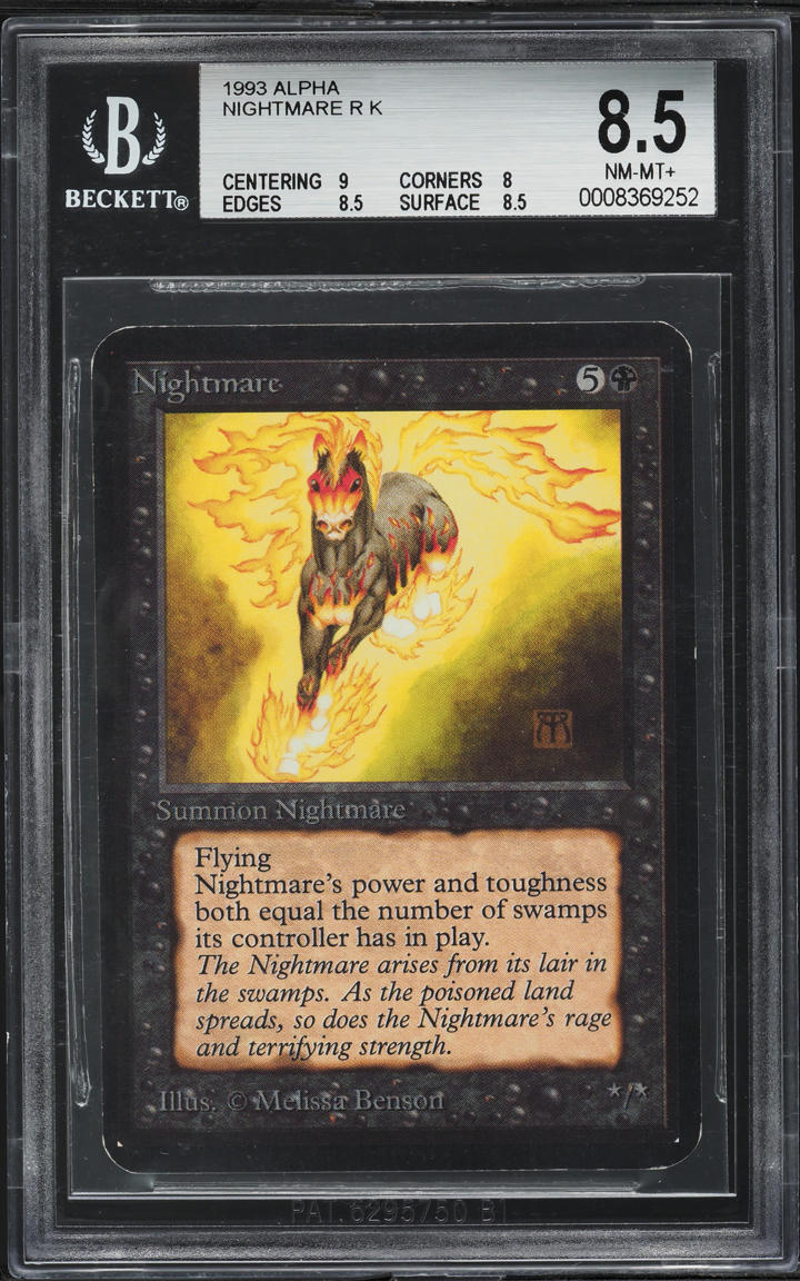 1993 Magic The Gathering MTG Alpha Nightmare BGS 8.5 NM-MT+
