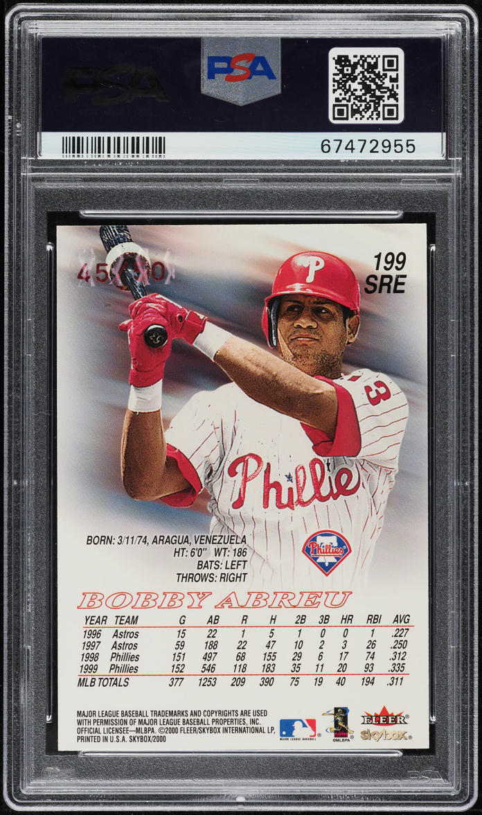 2000 Skybox Star Rubies Extreme Bobby Abreu /50 #199 PSA 9 MINT
