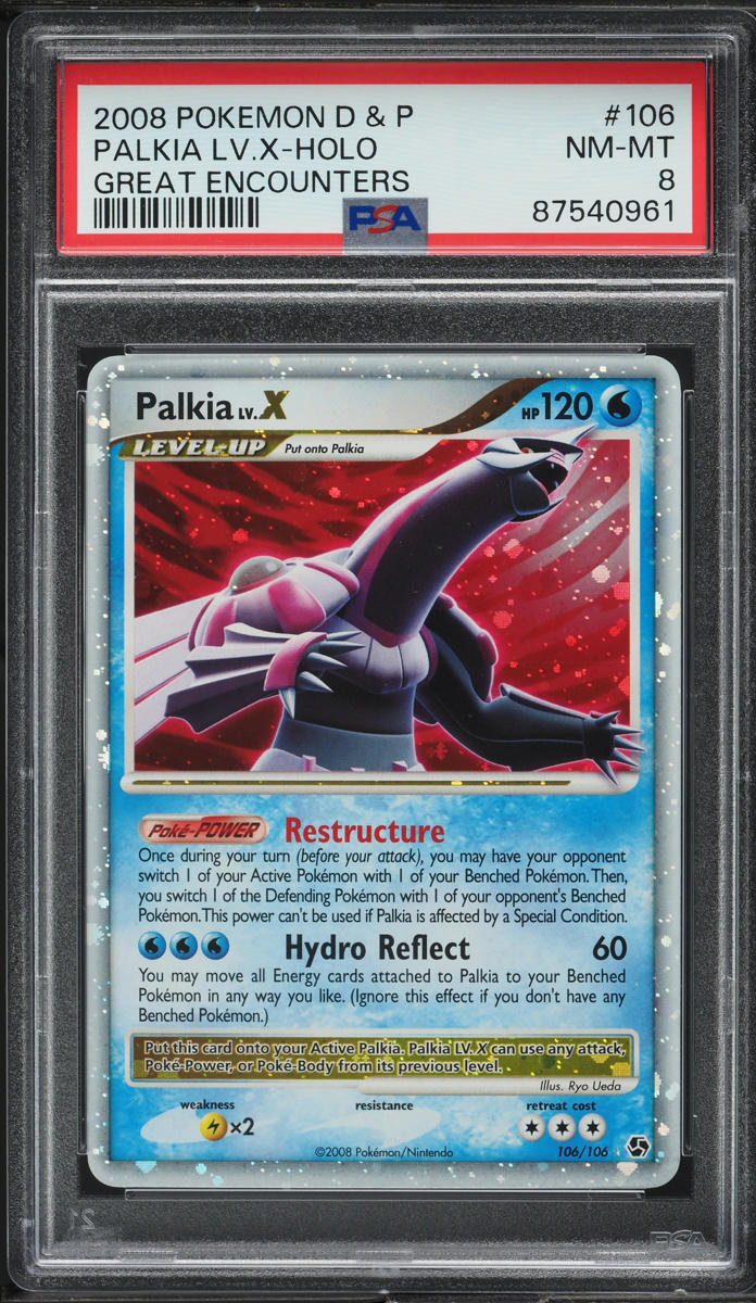 2008 Pokemon Diamond & Pearl Great Encounters Holo Palkia Lv.X #106 PSA 8 NM-MT