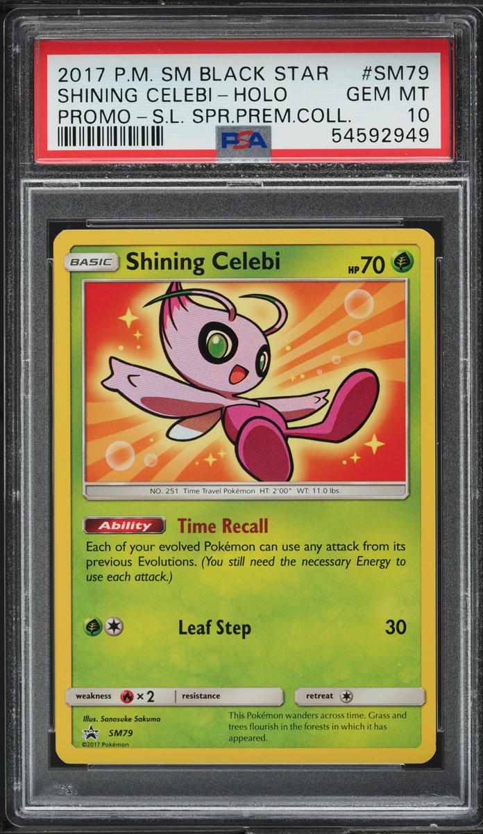 2017 Pokemon SM Promo Shining Legends Premium Holo Shining Celebi #SM79 PSA 10