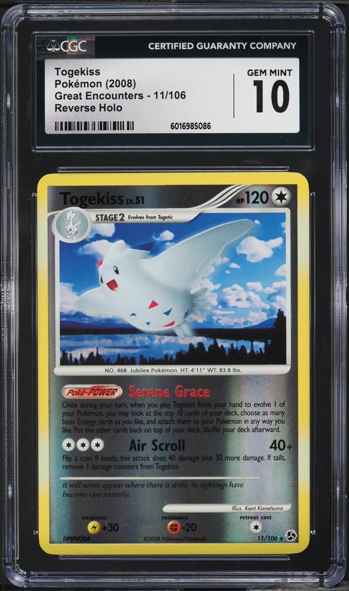 2008 Pokemon Diamond & Pearl Great Encounters Reverse Holo Togekiss #11 CGC 10