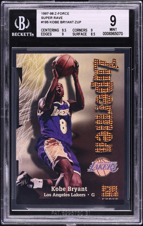 1997 Skybox Z-Force Super Rave Kobe Bryant /50 #195 BGS 9 MINT