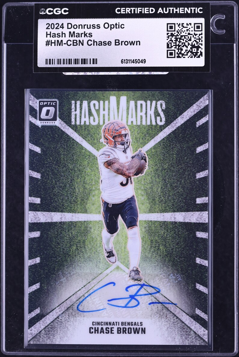 2024 Donruss Optic Hash Marks Chase Brown AUTO #HM-CBN CGC AUTH