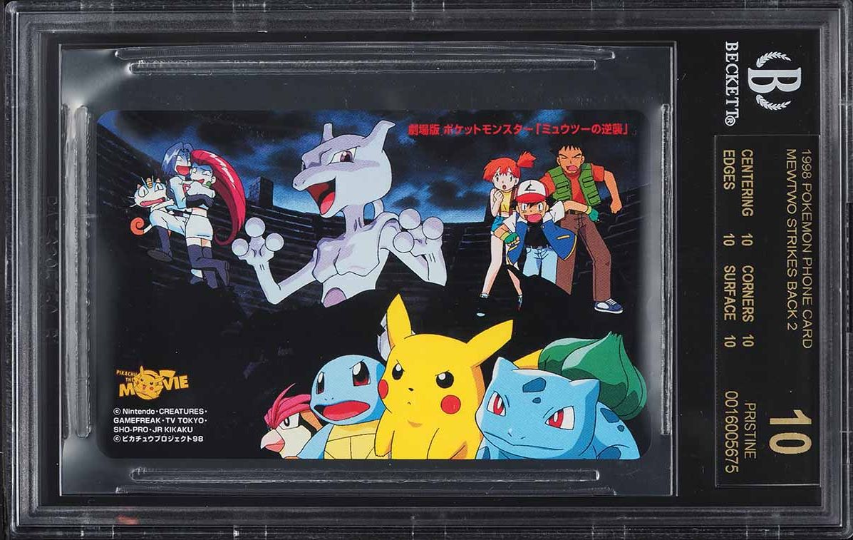 1998 Pokemon Japanese Phone Card Mewtwo Strikes Back 2 BGS 10 BLACK LABEL