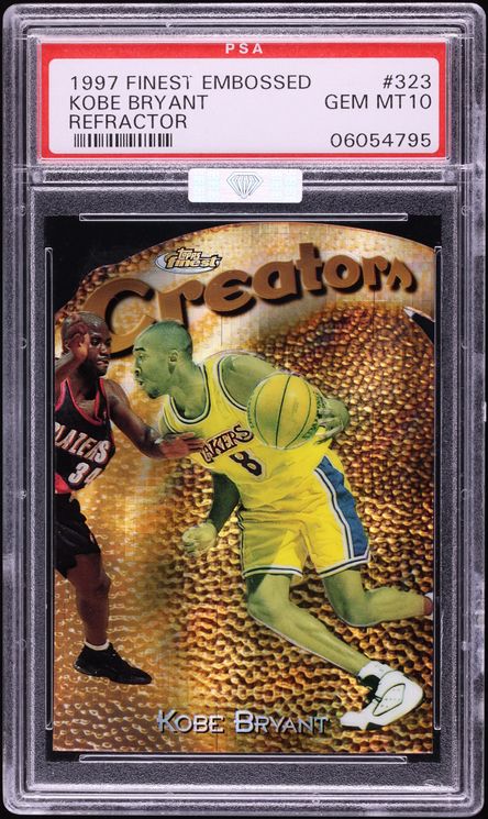 1997 Finest Embossed Gold Refractor Kobe Bryant /74 #323 MBA PSA 10 GEM MINT