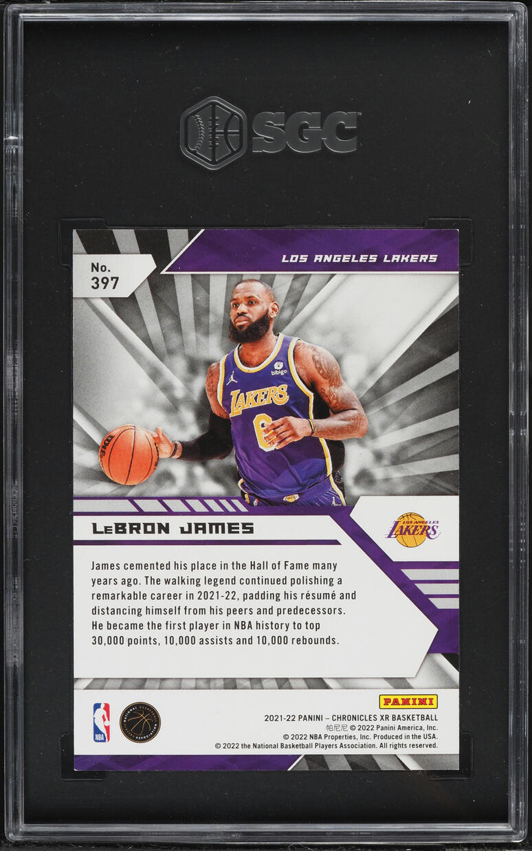 2021 Panini Chronicles XR Blue LeBron James /99 #397 SGC 9 MINT