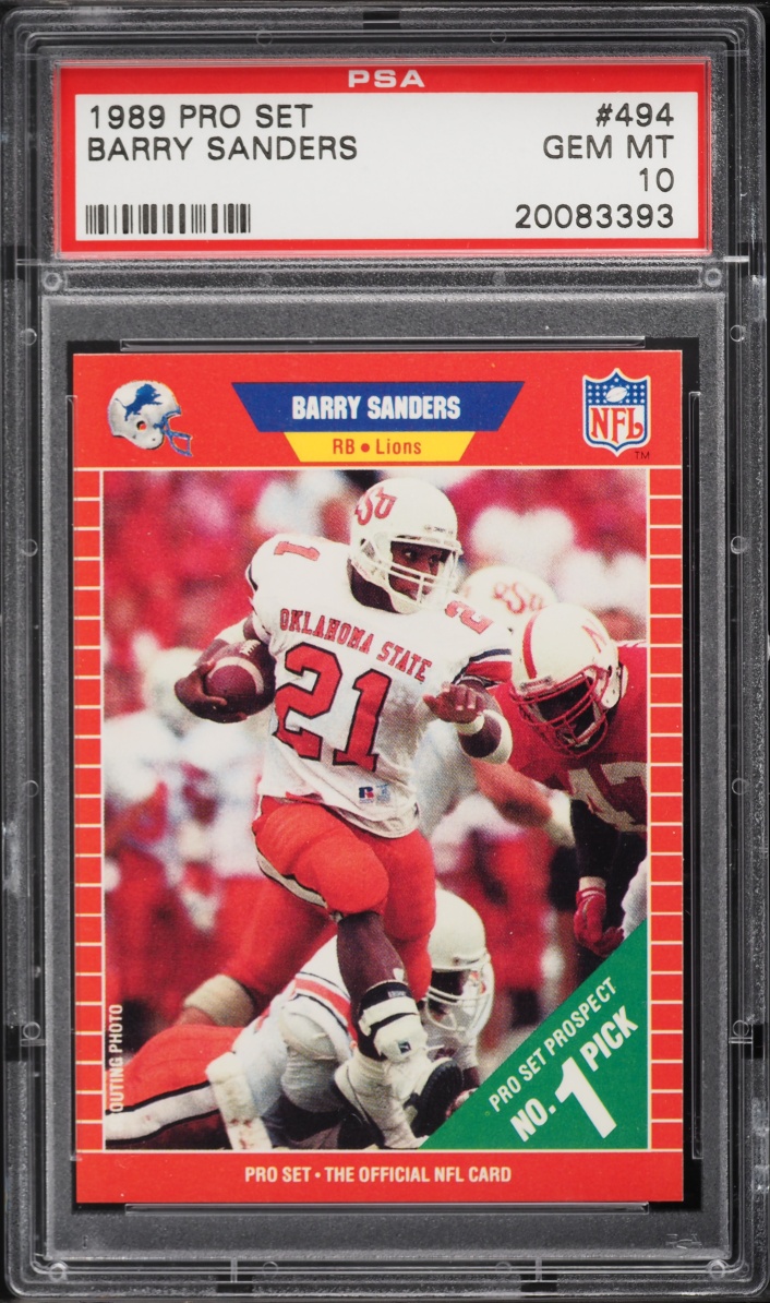 1989 Pro Set Football Barry Sanders ROOKIE #494 PSA 10 GEM MINT