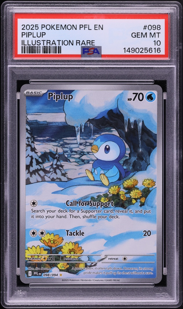 2025 Pokemon Mega Evolution Phantasmal Flames IR Piplup #98 PSA 10 GEM MINT