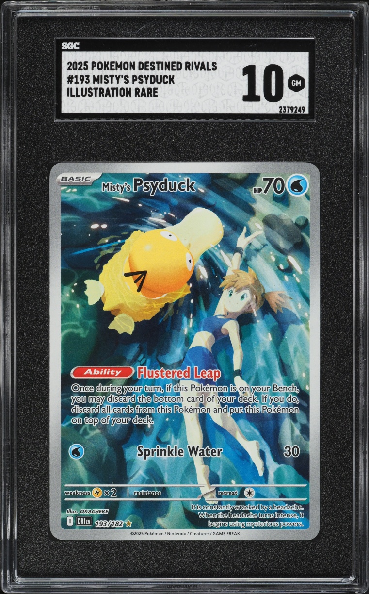 2025 Pokemon Scarlet & Violet Destined Rivals IR Misty's Psyduck #193 SGC 10 GEM MINT