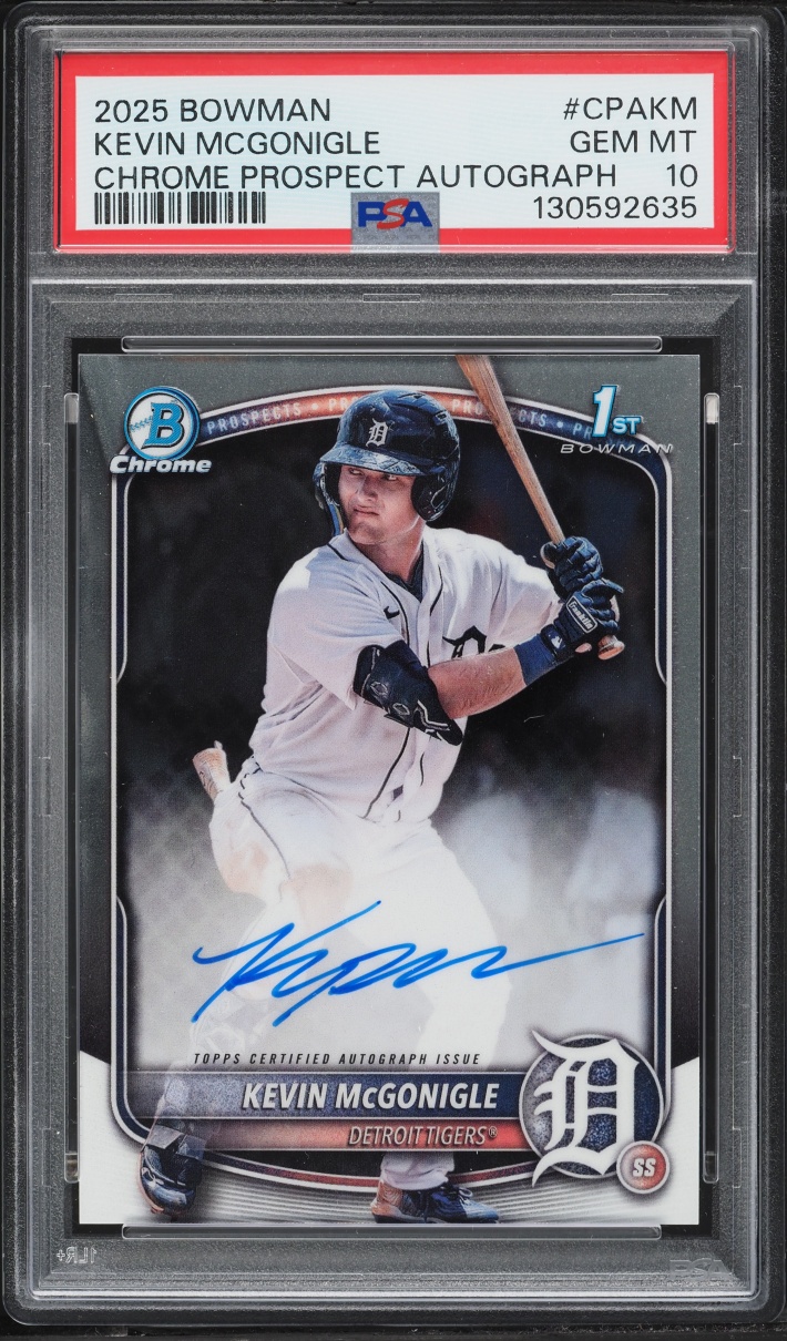 2025 Bowman Chrome Kevin McGonigle PROSPECT AUTO #CPA-KM PSA 10 GEM MINT