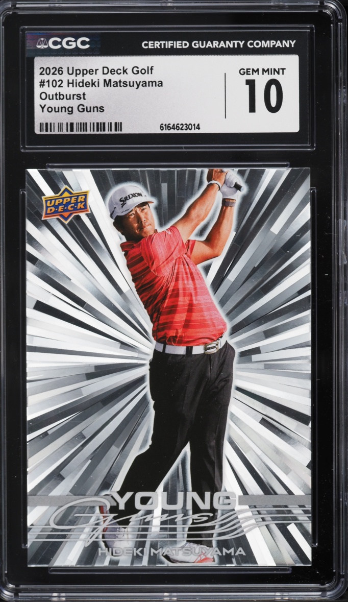 2026 Upper Deck Golf Outburst Young Guns Hideki Matsuyama #102 CGC 10 GEM MINT