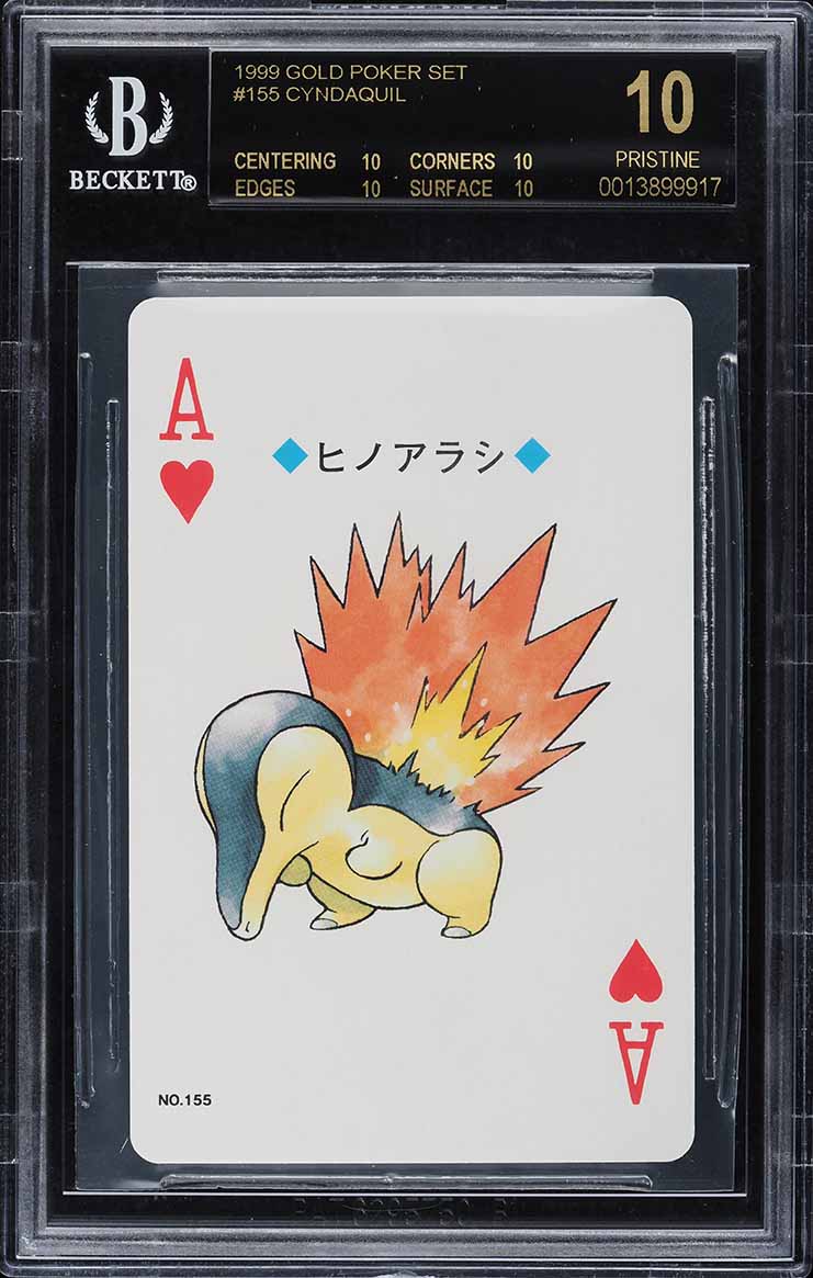 1999 Pokemon Japanese Gold Poker Nintendo Playing Card Cyndaquil BGS 10 BLACK LABEL