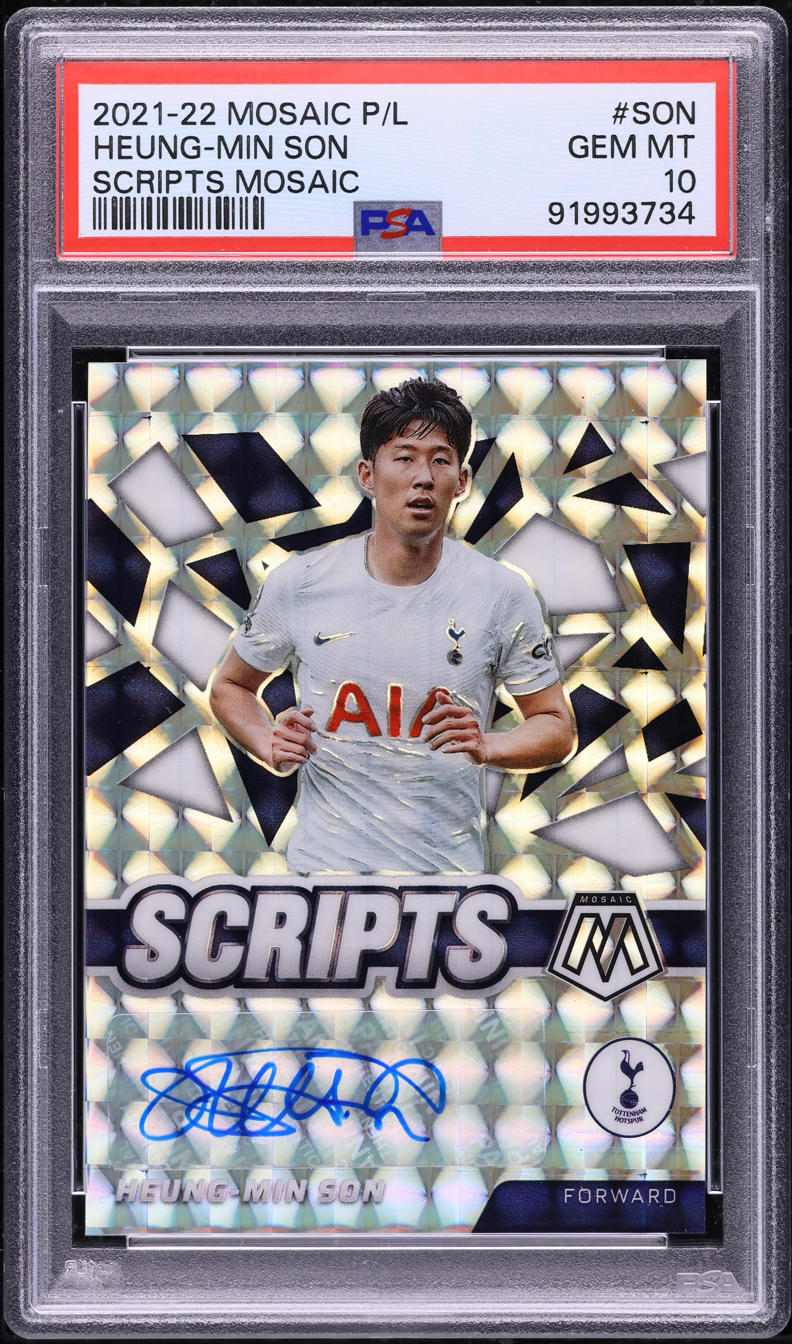 2021 Panini Mosaic Premier League Scripts Prizm Heung-Min Son AUTO PSA 10 GEM