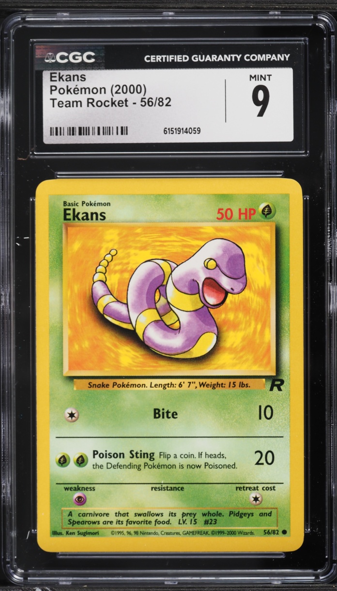 2000 Pokemon Team Rocket Ekans #56 CGC 9 MINT