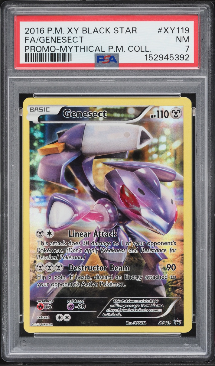 2016 Pokemon XY Black Star Promo Mythical Collection Full Art Genesect #XY119 PSA 7 NRMT